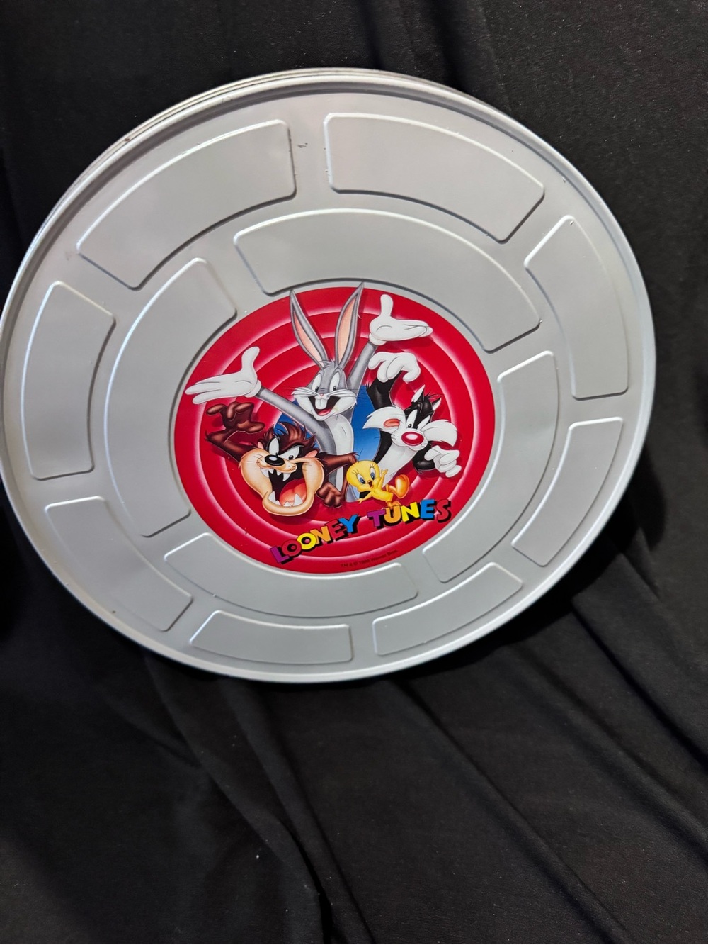 Warner Bros. Silver Film Reel Decorative Tin - Red Center